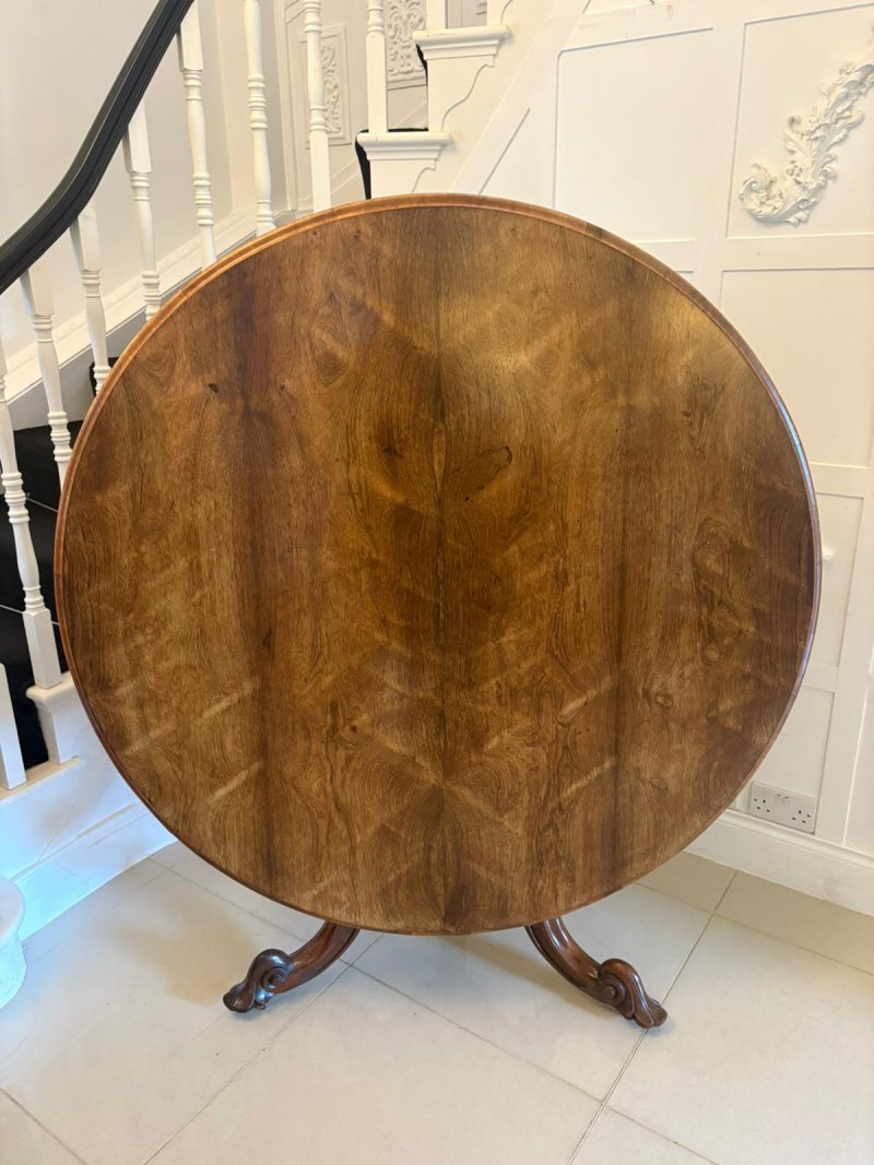 Antique Victorian Quality Carved Rosewood Circular Dining Table - Image 2